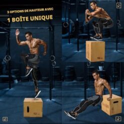 Yes4All W6P6 3 in 1 Wooden Plyo Box 40,6 x 35,5 x 30,5 cm, entraînement pliométrique, couleur bois clair, Boîte de saut