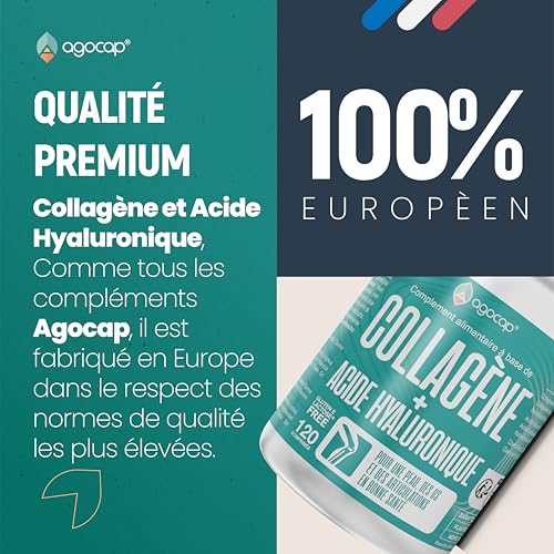 Collagene et acide hyaluronique Collagene 120 comprimes, Articulations Fortes et Peau Hydratée. Collagène, Acide Hyaluronique, Coenzyme q10. Cure de 2 mois. Collagene pour Articulation et Ongles